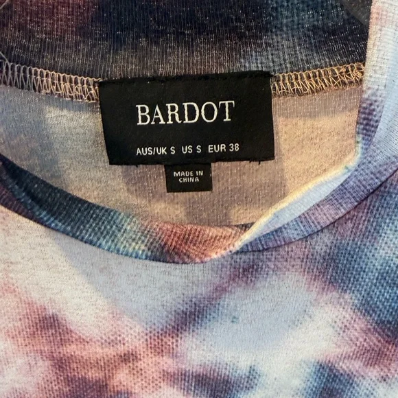 Bardot Tie-Dye Long Sleeve Mesh Top - Picture 3 of 5